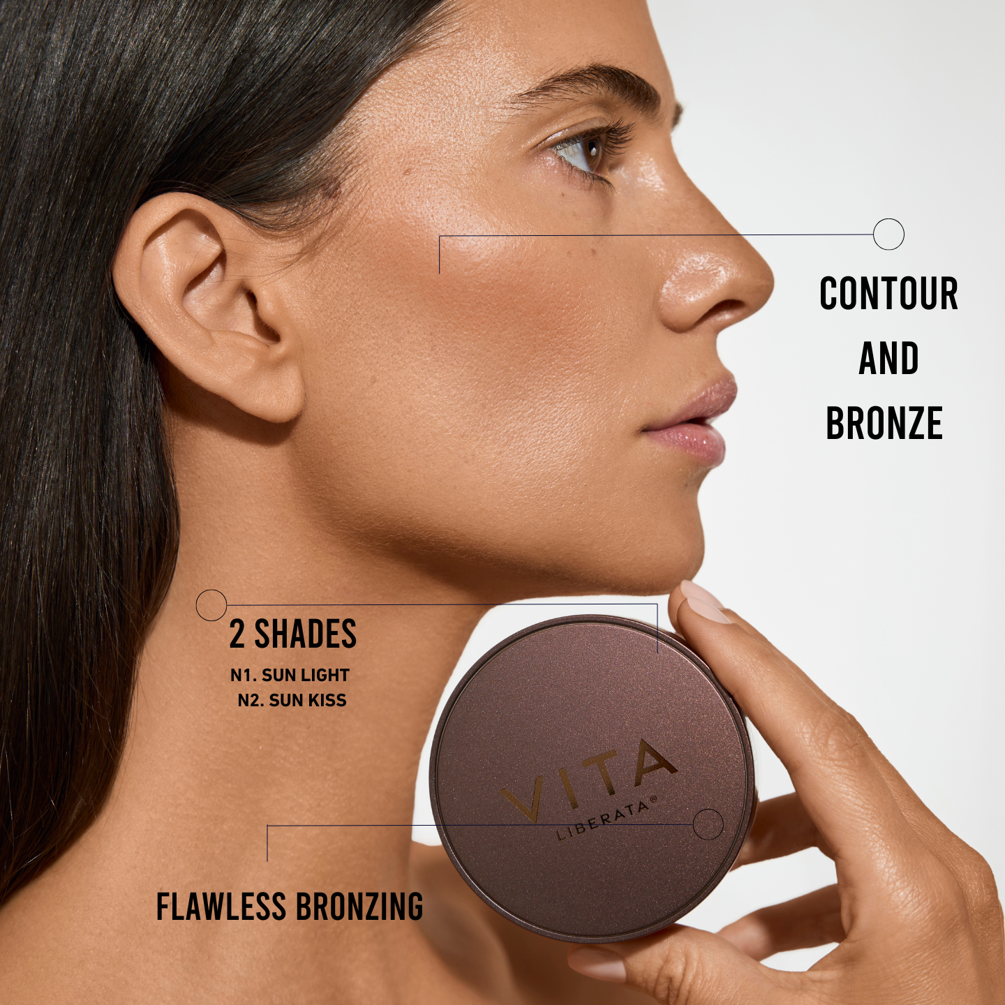 THE TRYSTAL, BRONZING MINERALS No.2 SUN KISS + KABUKI BRUSH