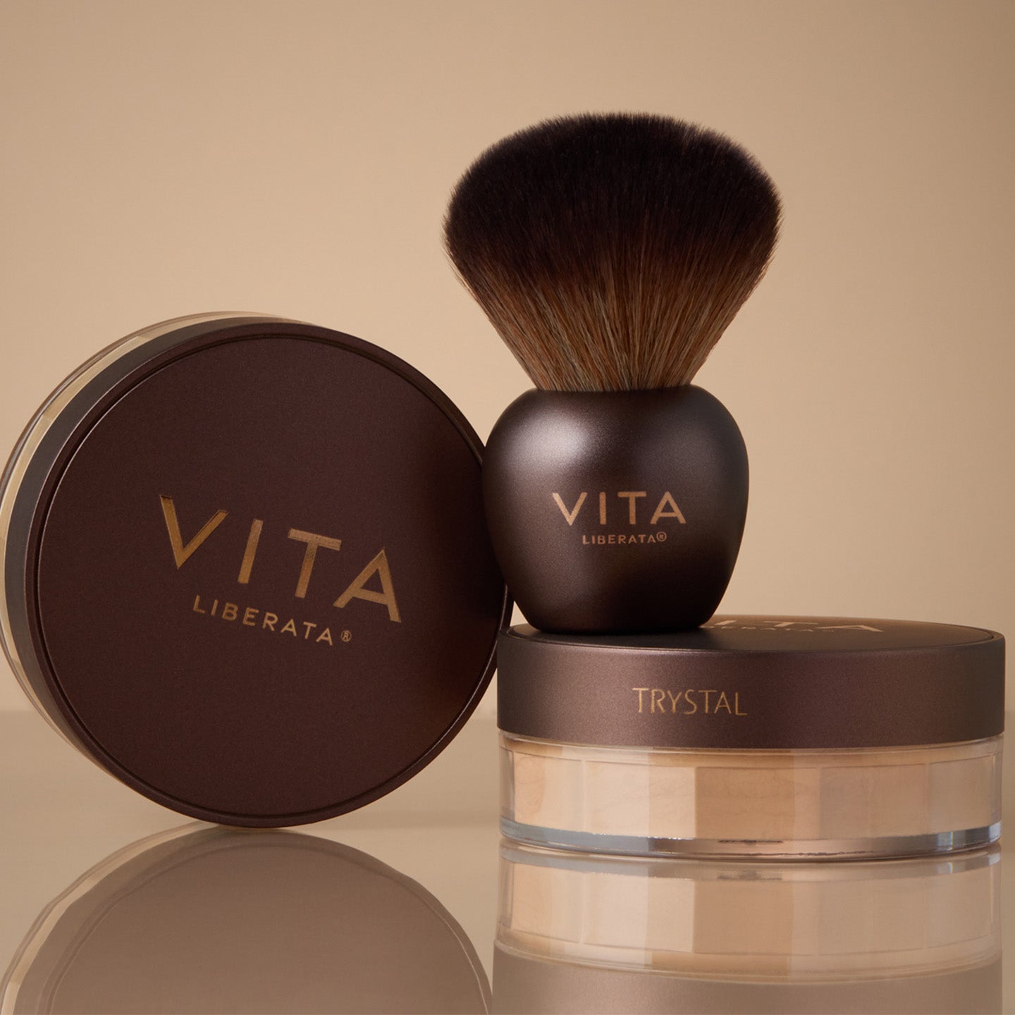 THE TRYSTAL, BRONZING MINERALS No.1 SUNLIGHT + KABUKI BRUSH